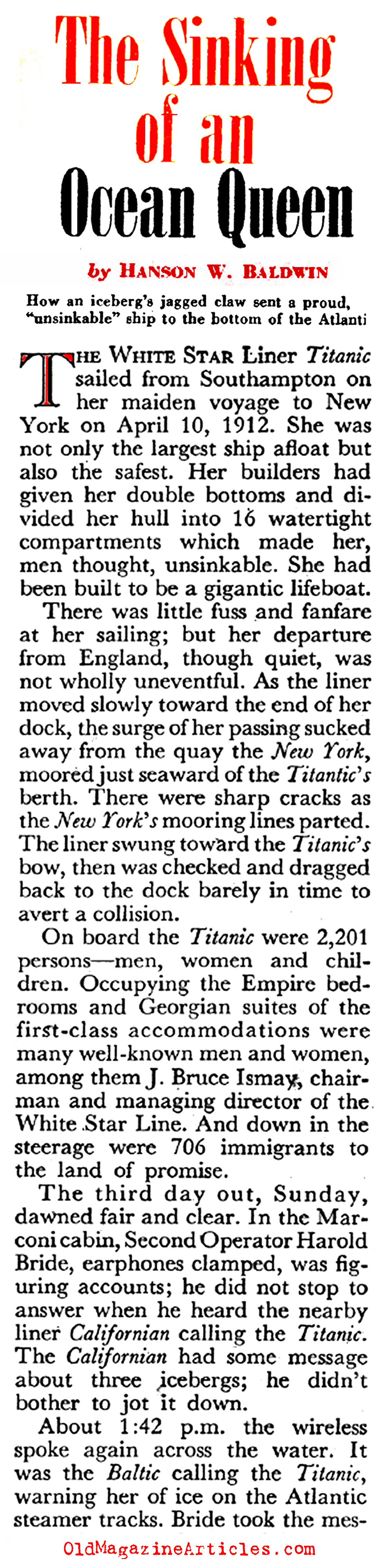 The Unsinkable <em>Titanic</em> ('48 Magazine, 1948)