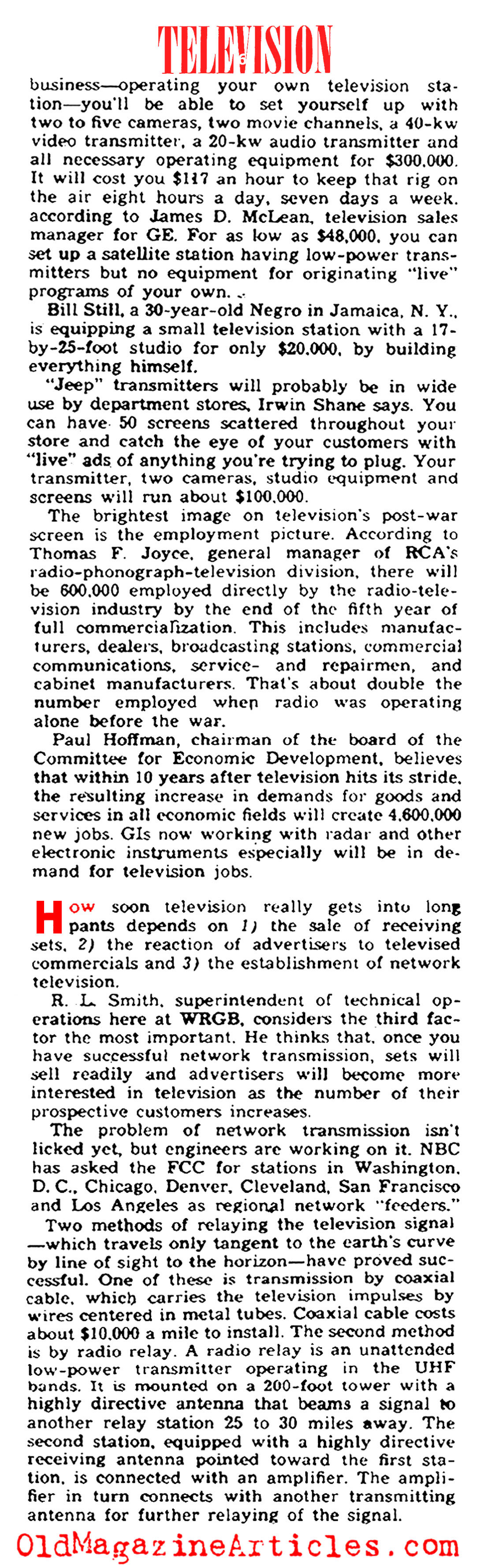 T.V. as It Was in 1945 (Yank Magazine, 1945)