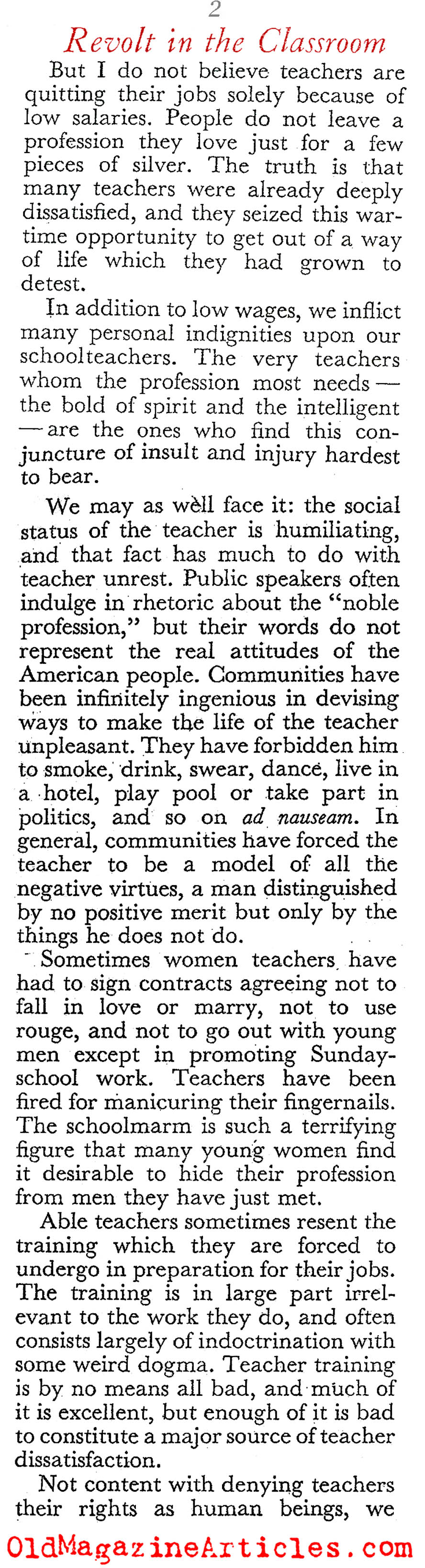 ''Revolt in the Classroom (The Saturday Review, 1943)