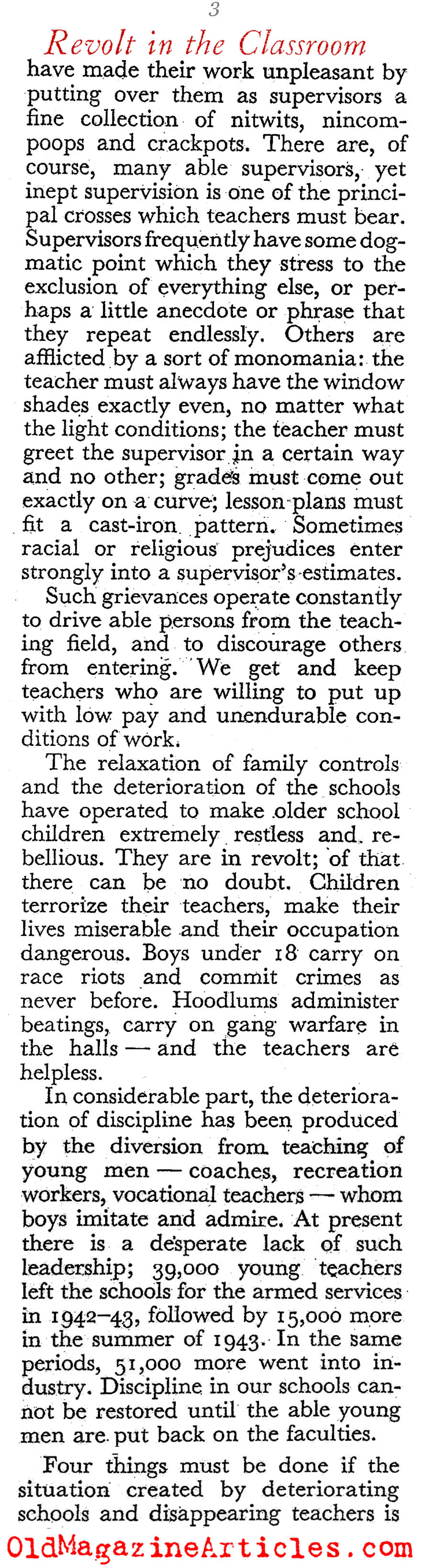 ''Revolt in the Classroom (The Saturday Review, 1943)