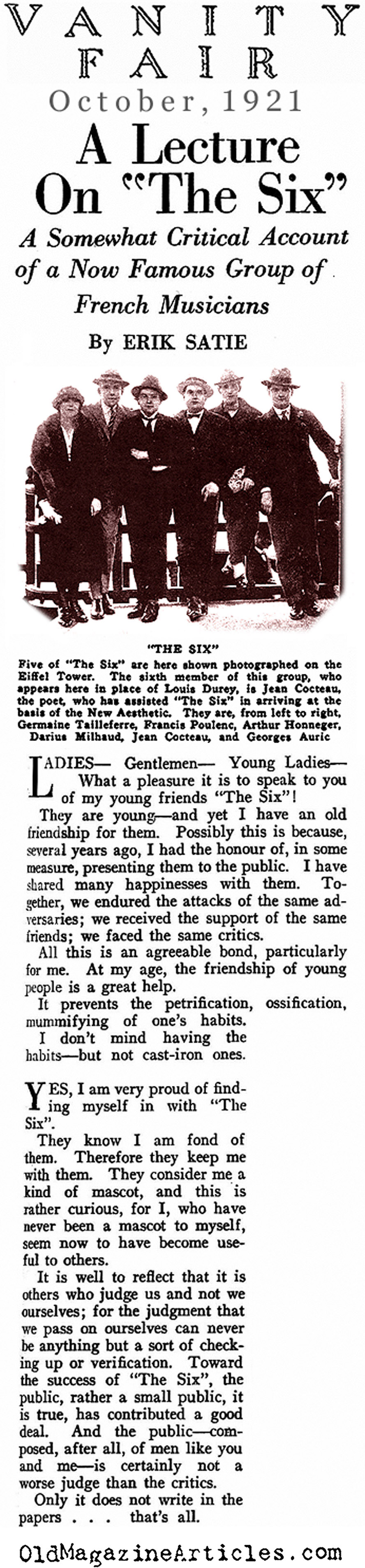 Erik Satie and Les Six (Vanity Fair, 1921)