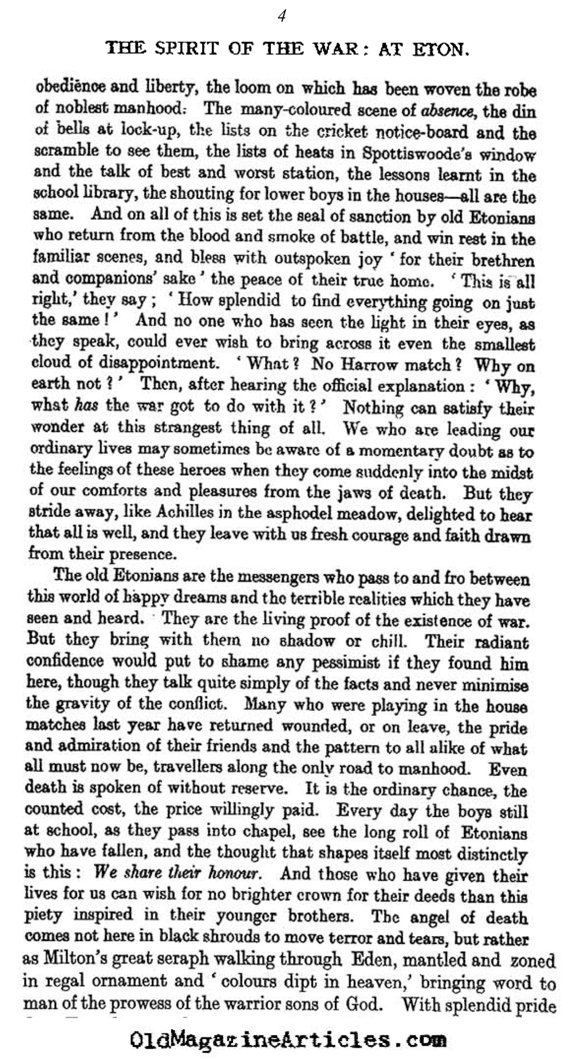 The Spirit of the War at Eton (Cornhill Magazine, 1918)