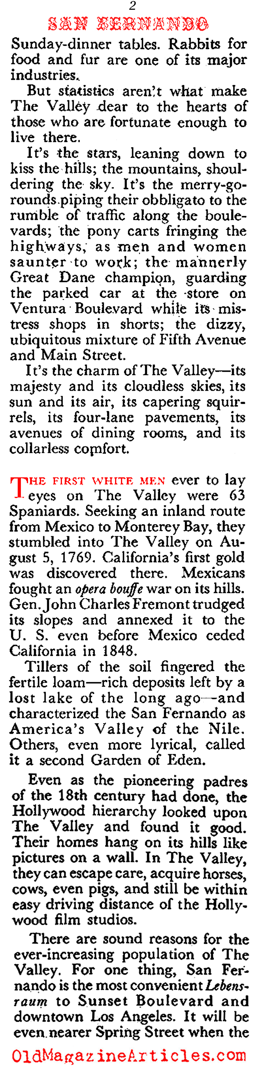 The San Fernando Valley (Coronet Magazine, 1951)