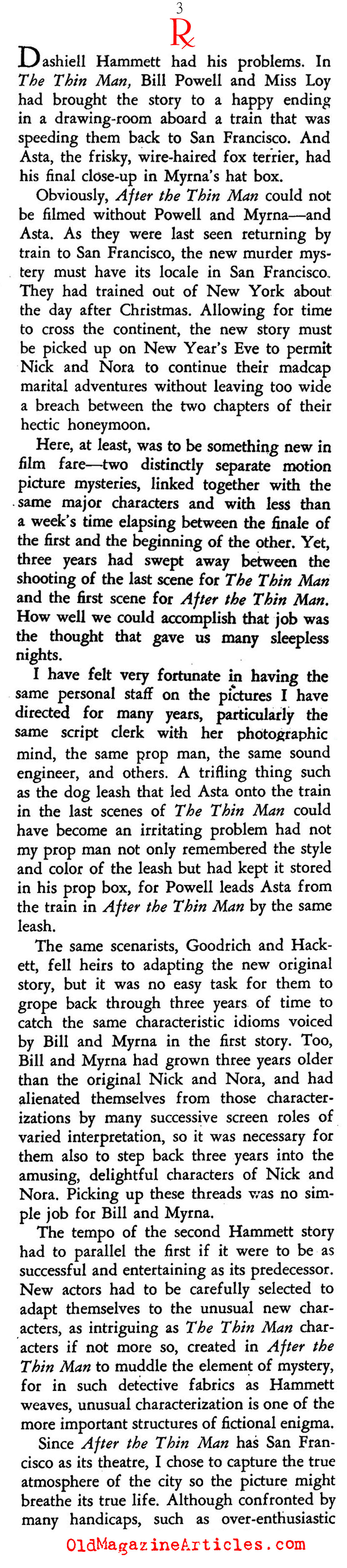 ''The Thin Man'' (Stage Magazine, 1937)