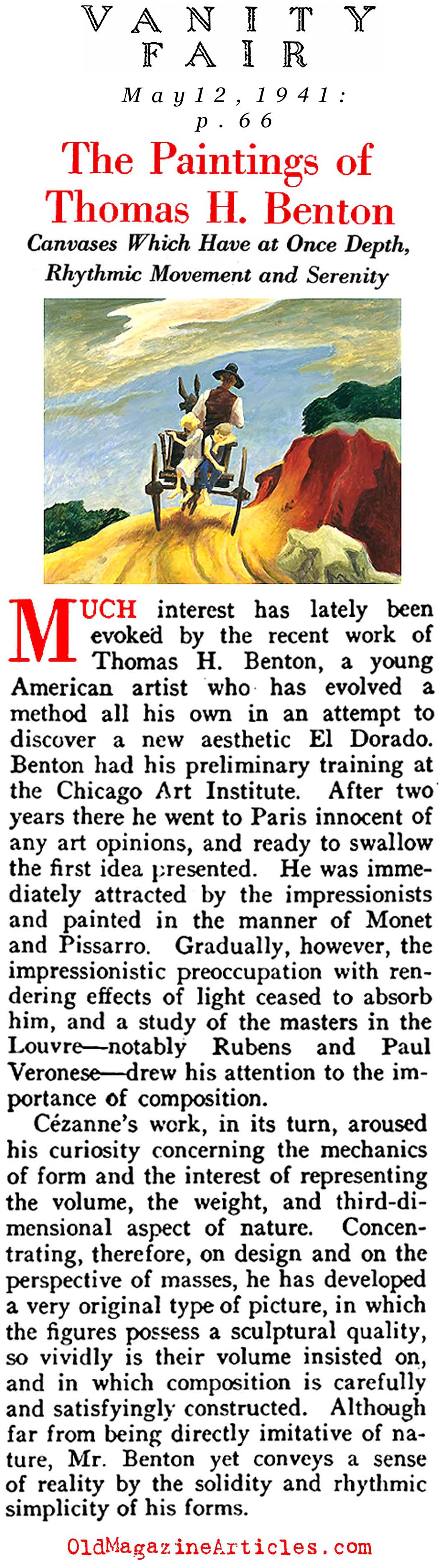 The Art of Thomas Hart Benton (Vanity Fair Magazine, 1922)