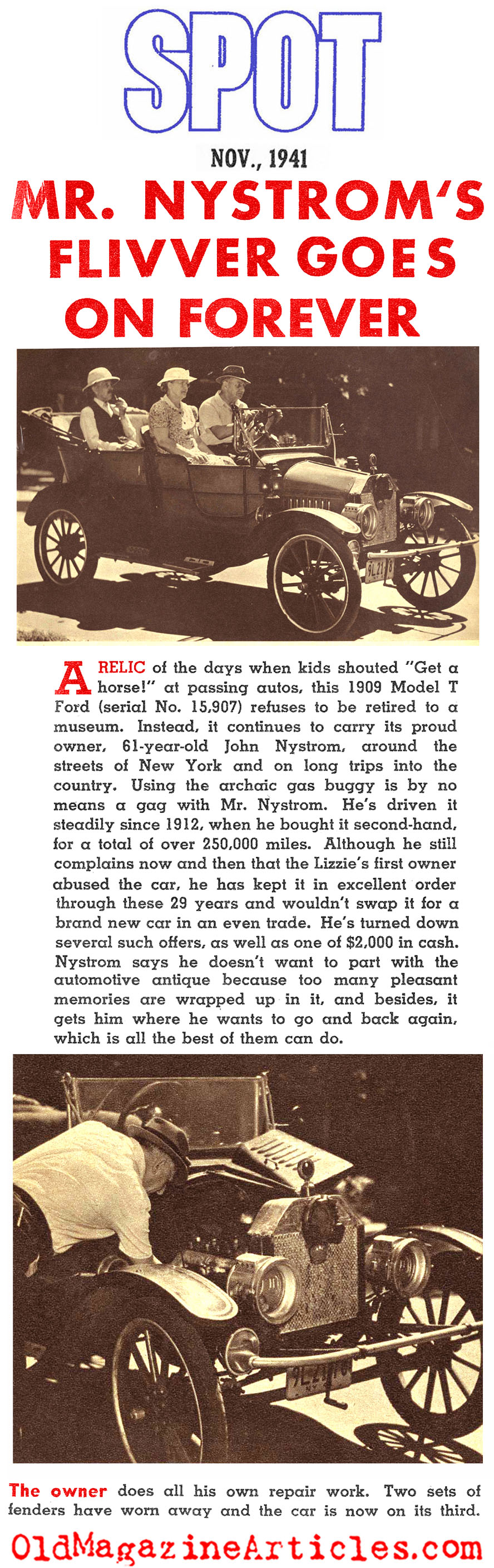 Mr. Nystrom's Car Won't Quit (Spot Magazine, 1941)