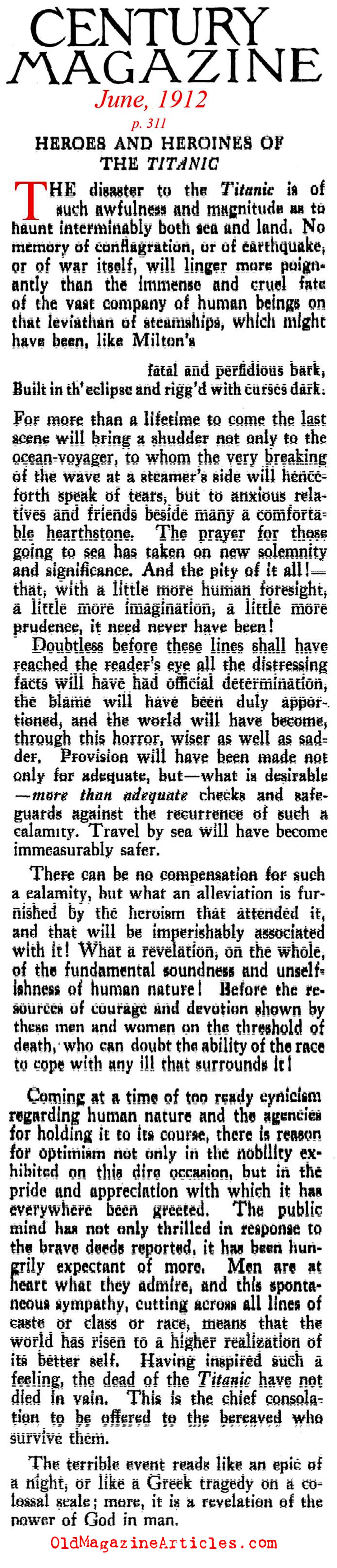 A Greek Tragedy at Sea (Century Magazine, 1912)