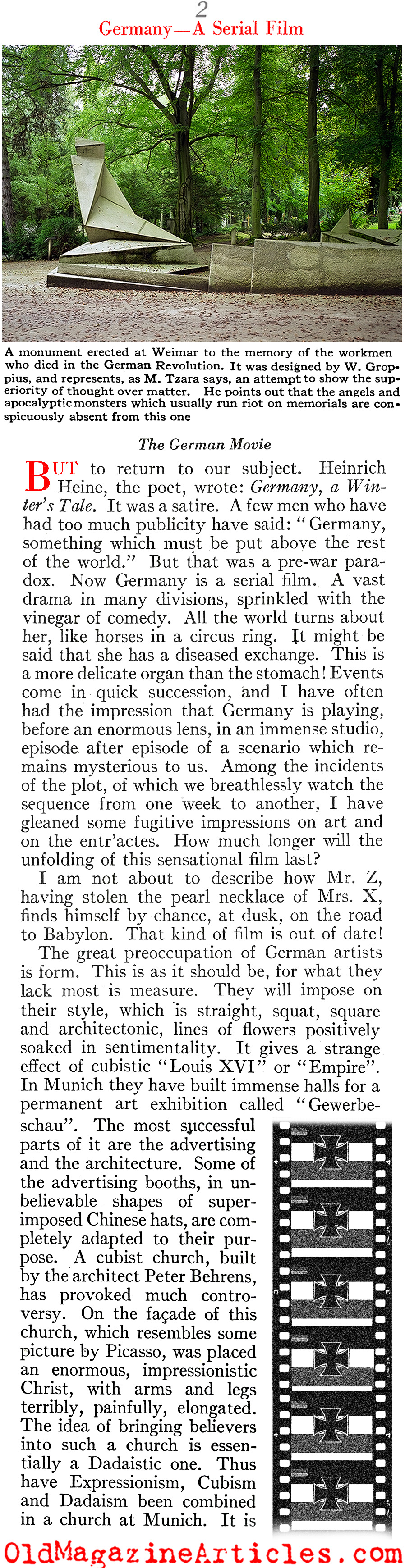 Tristan Tzara on the New Expressionists (Vanity Fair Magazine, 1923)