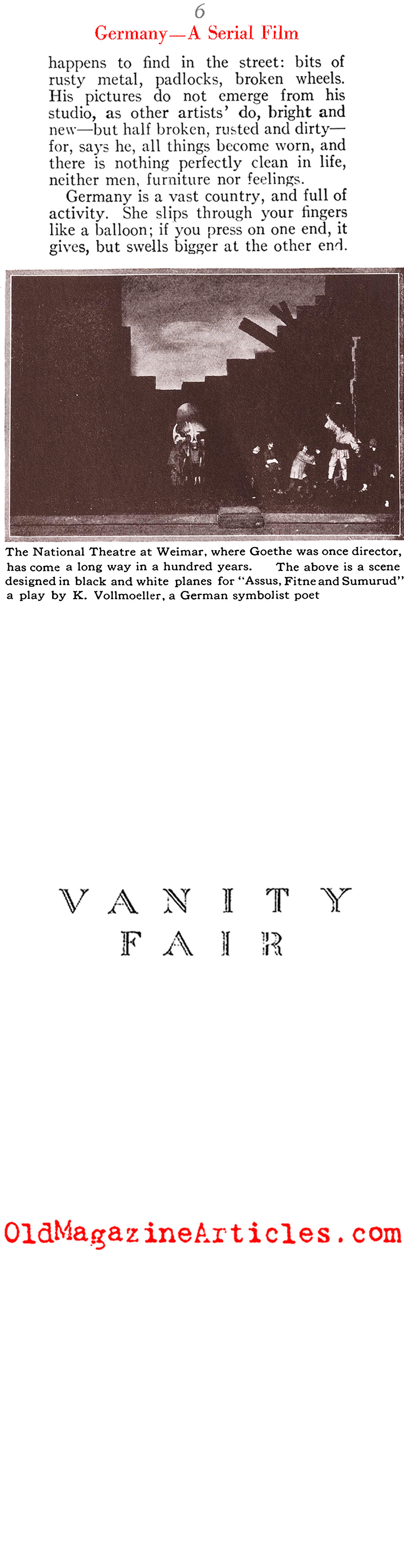 Tristan Tzara on the New Expressionists (Vanity Fair Magazine, 1923)