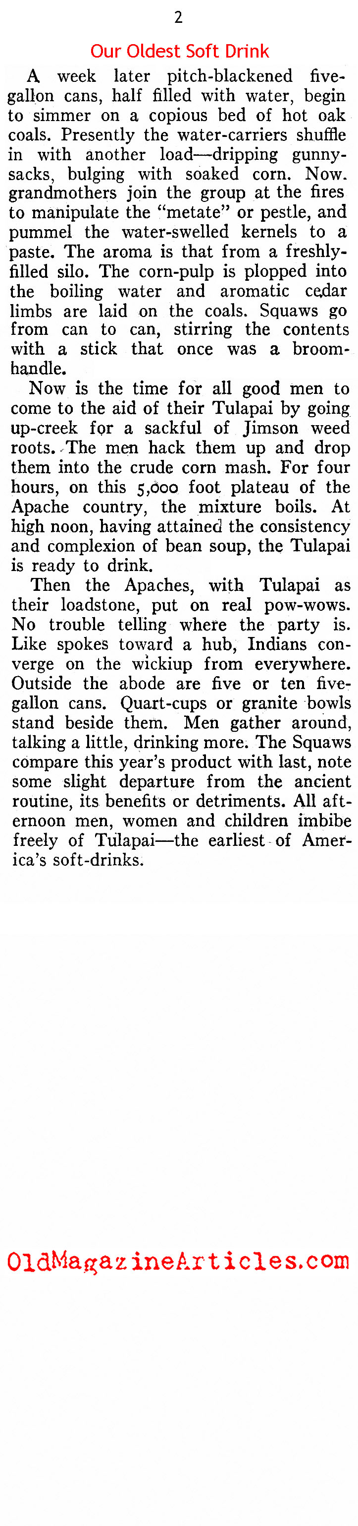 America's Oldest Soft Drink (Pathfinder Magazine, 1944)