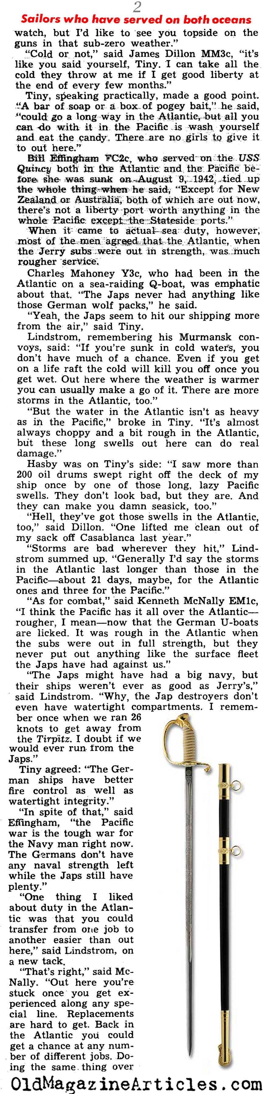 Sailors Who Served on Both Seas (Yank Magazine, 1945)