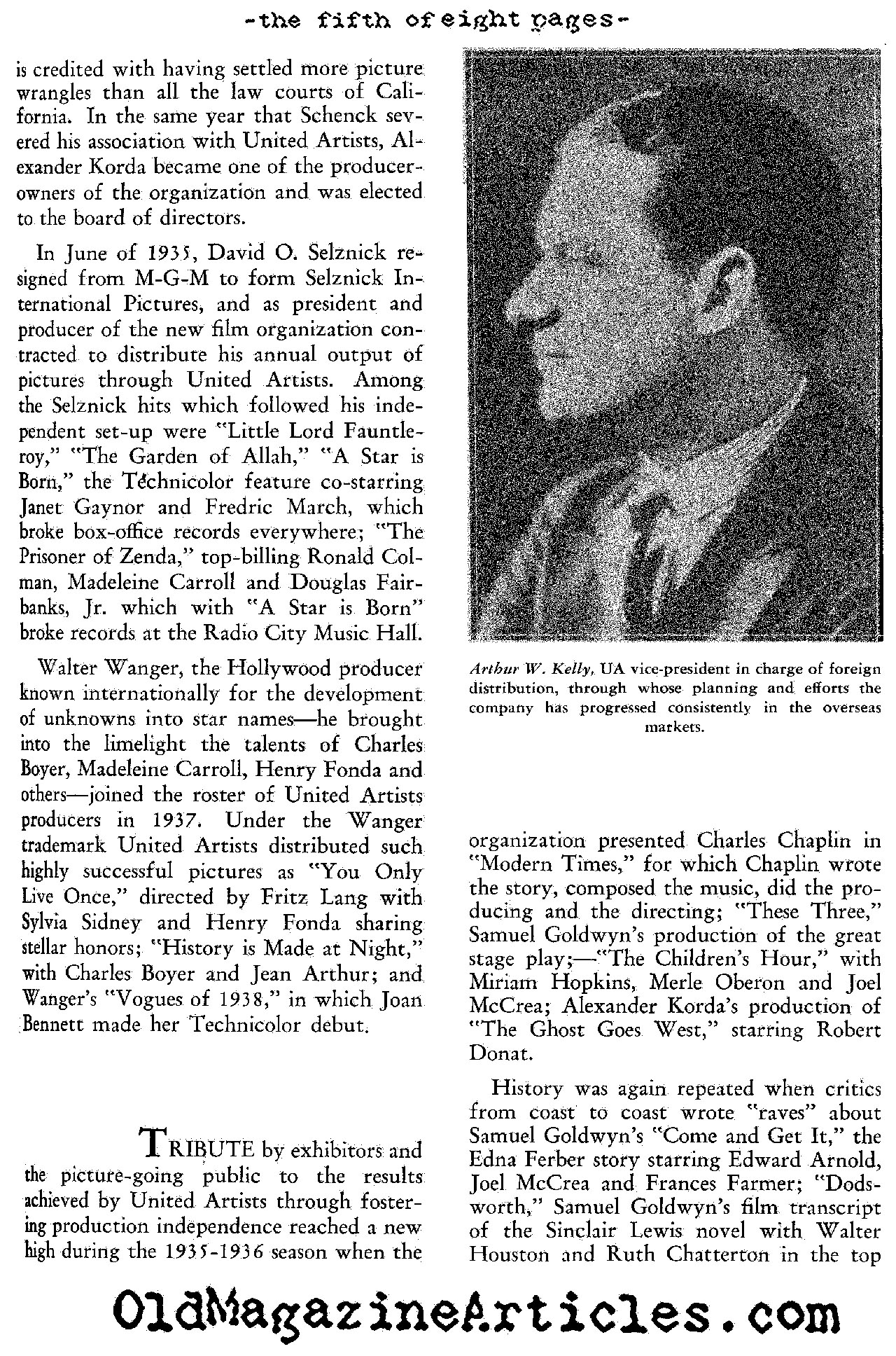 Charlie Chaplin Joins With Pickford, Fairbanks and Griffith to Form United Artists<br>  (Film Daily, 1939)