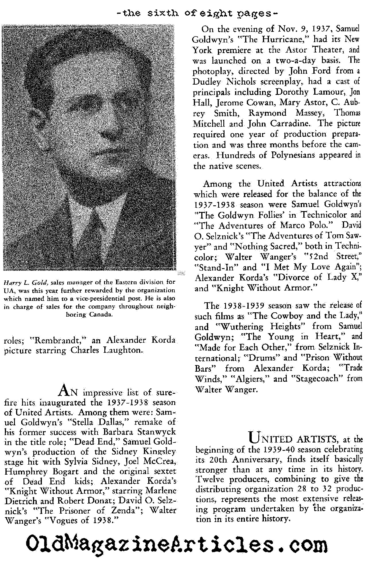 Charlie Chaplin Joins With Pickford, Fairbanks and Griffith to Form United Artists<br>  (Film Daily, 1939)
