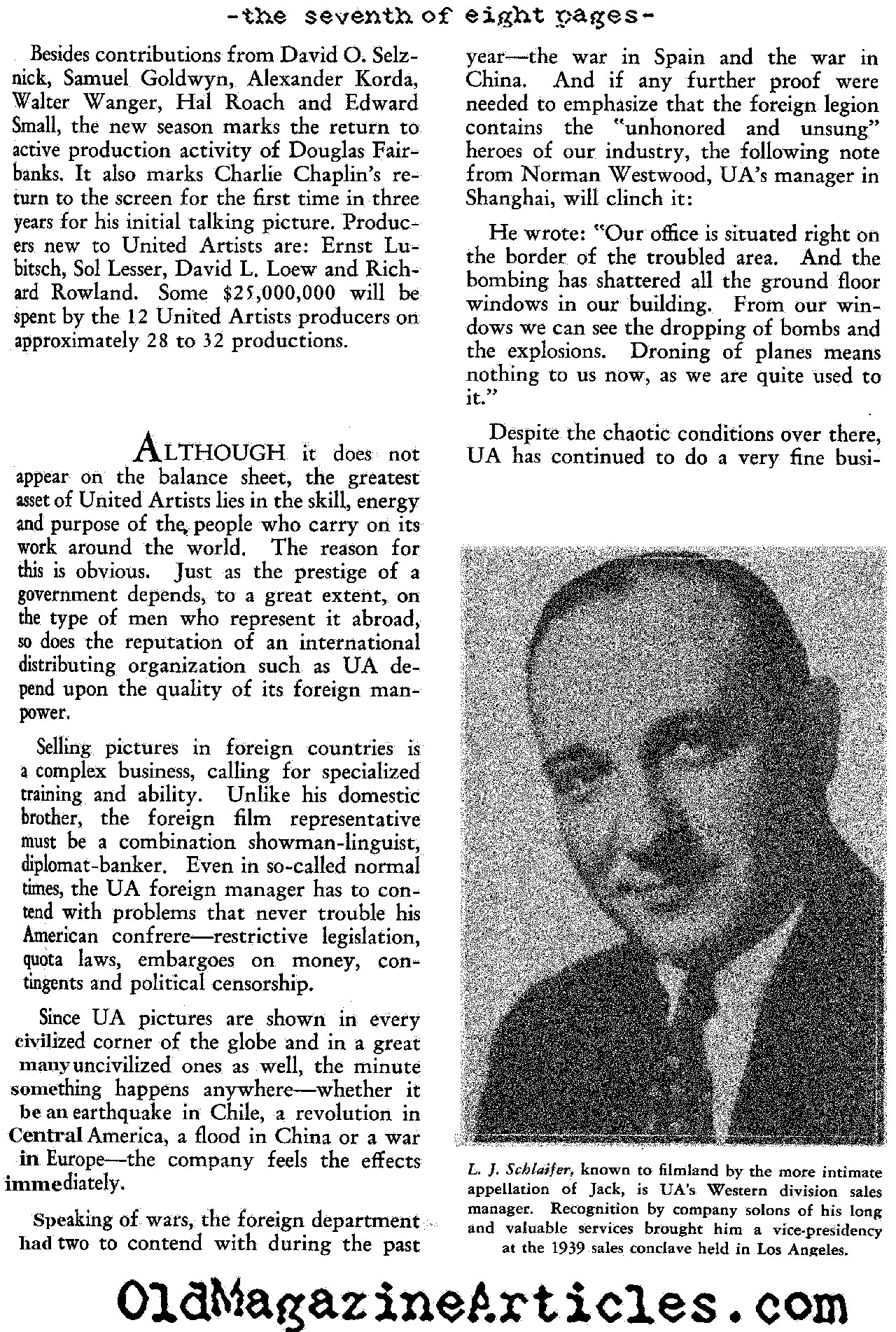 Charlie Chaplin Joins With Pickford, Fairbanks and Griffith to Form United Artists<br>  (Film Daily, 1939)