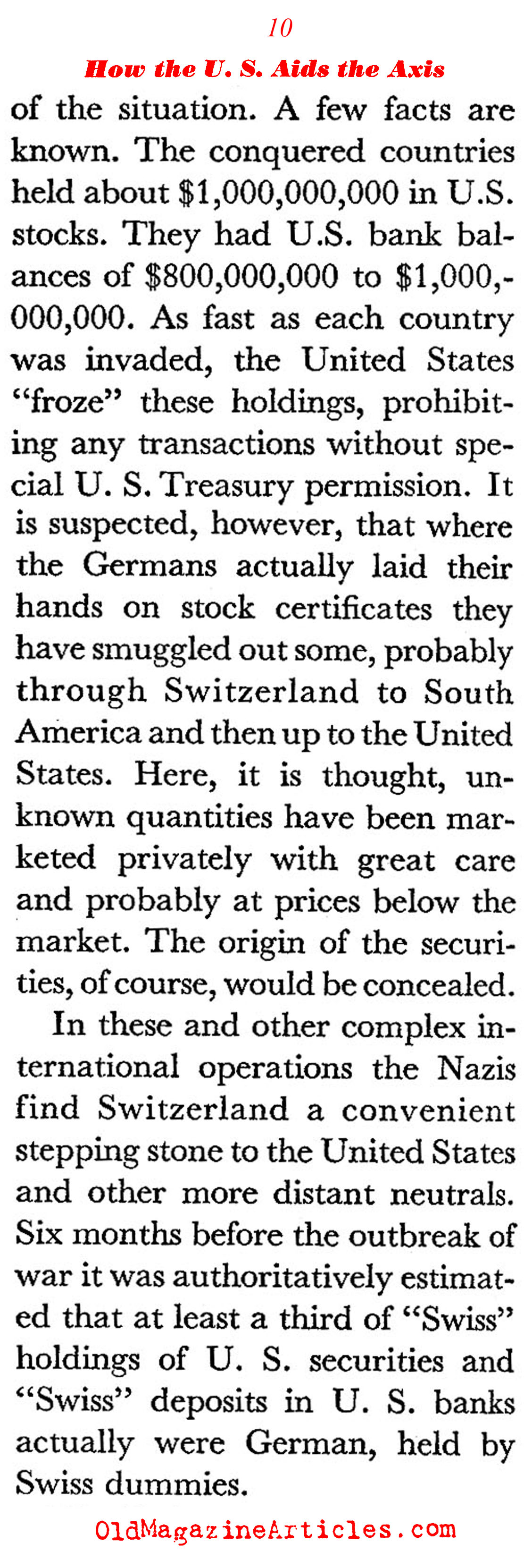 How the US Helped the Fascists Before Entering the War (Coronet Magazine, 1941)