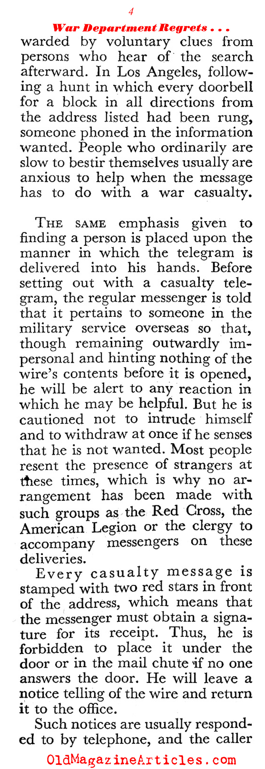 The Most Dreaded Telegram on the Home Front (Coronet Magazine, 1944)