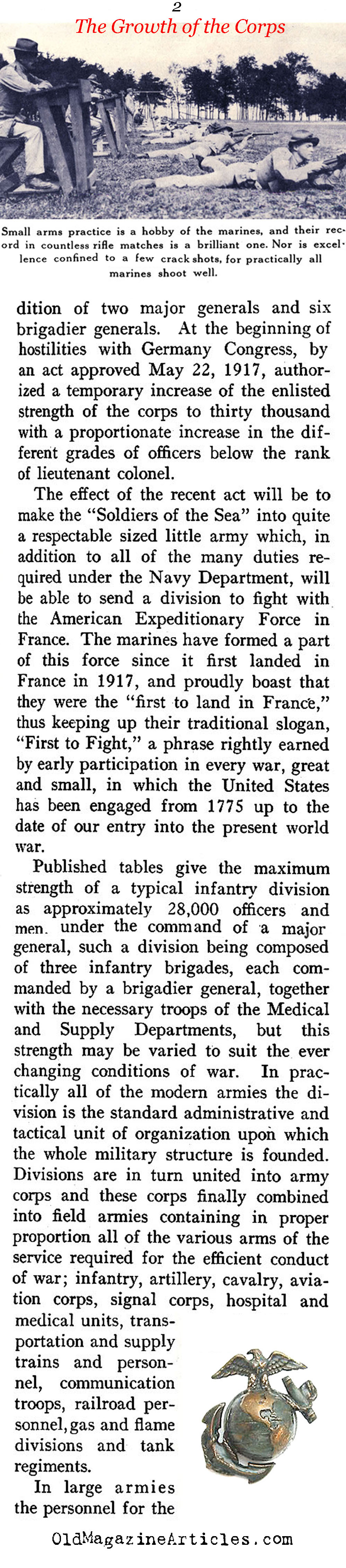 A Wartime Footing for the USMC (Sea Power Magazine, 1918)