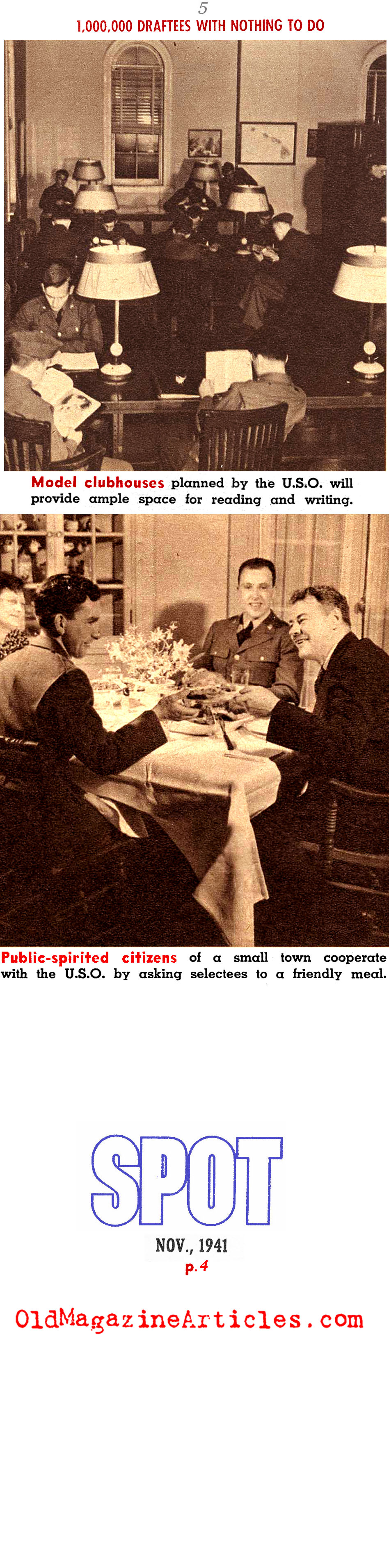 Explaining the Need for the USO (Spot Magazine, 1941)