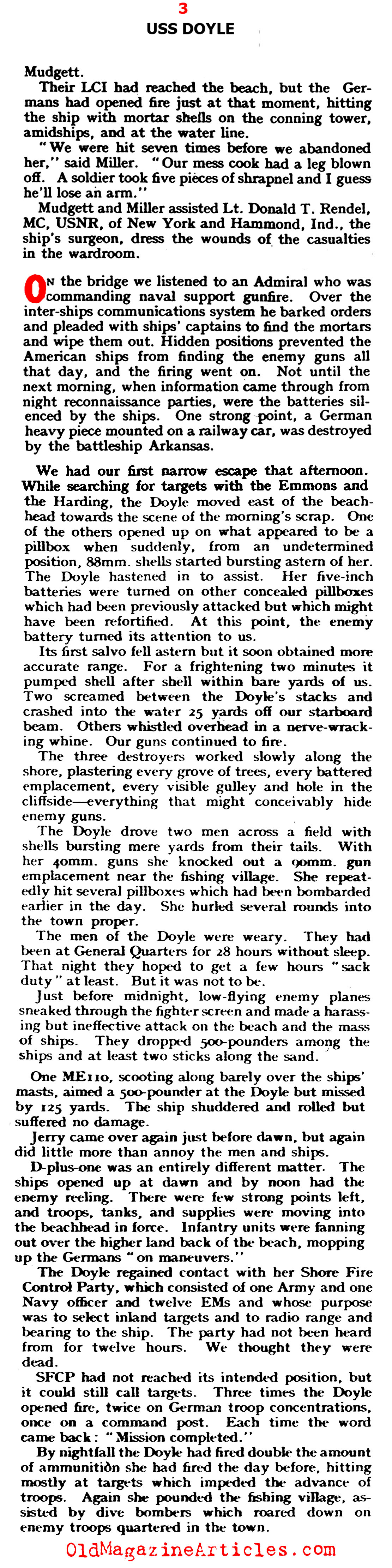 The <i>Doyle</i> Slugs It Out (Yank Magazine, 1944)
