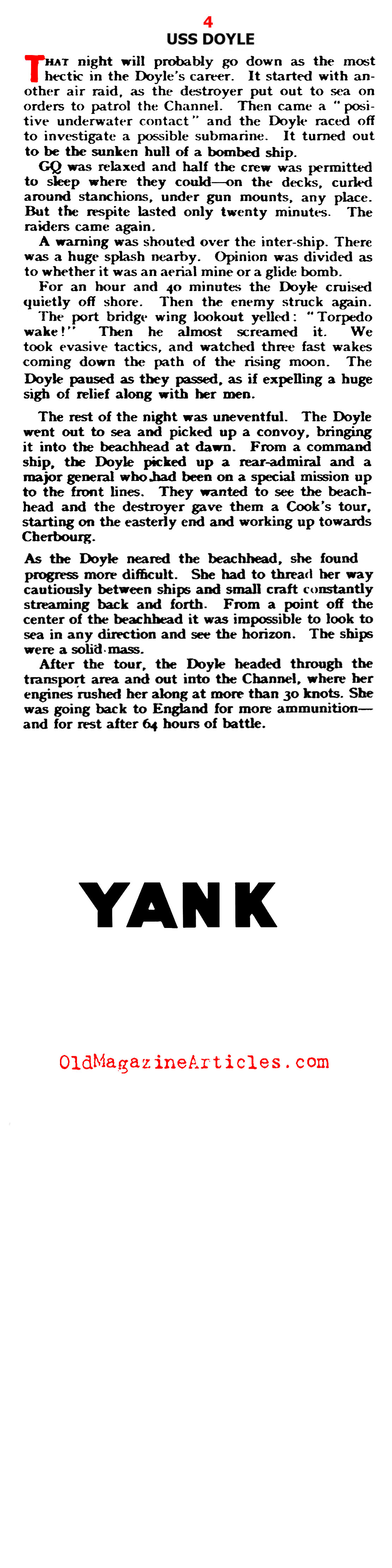 The <i>Doyle</i> Slugs It Out (Yank Magazine, 1944)