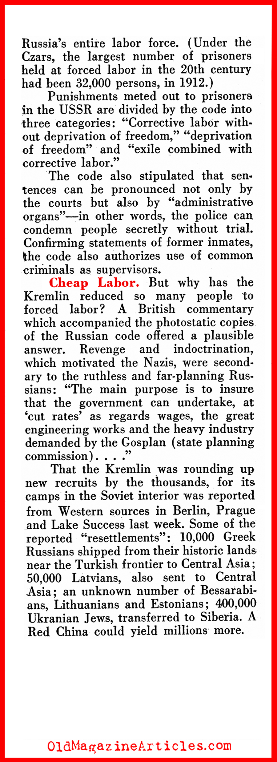 Soviet Slave Labor Camps (Pathfinder & America Magazines, 1947)