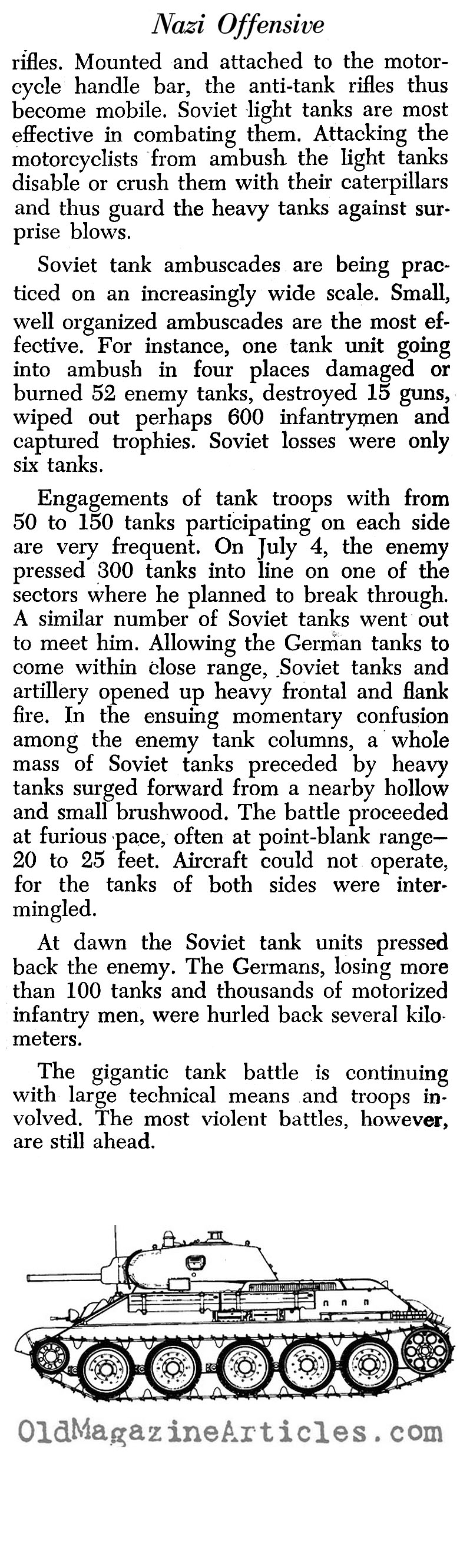 ''Tanks Spearhead Nazi Offensive'' (PM Tabloid, 1942)