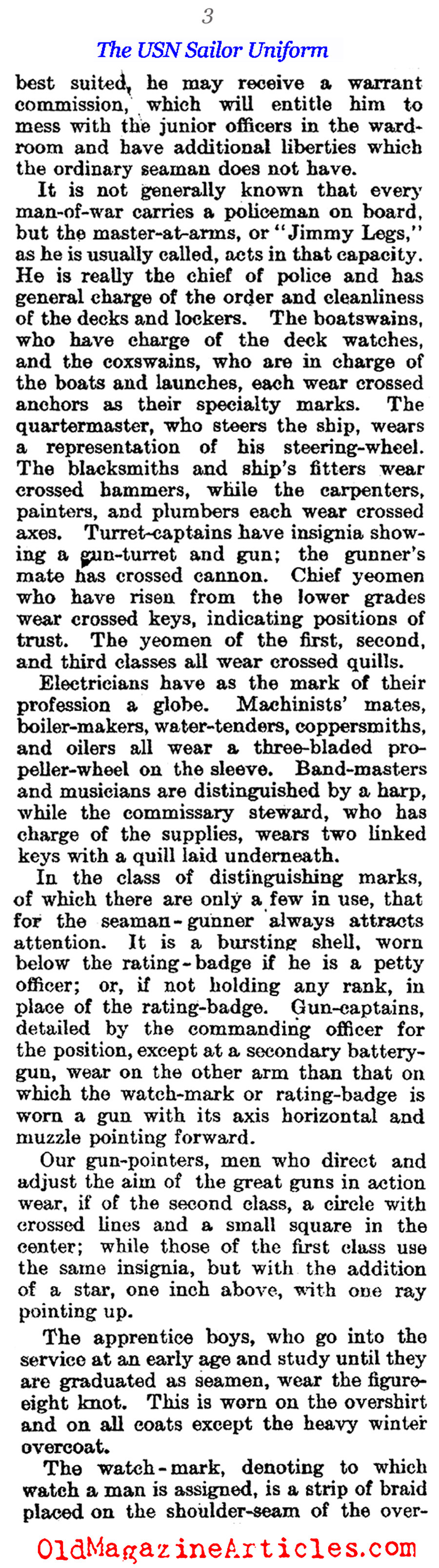 The American Sailor Uniform: An Explanation  (The Literary Digest, 1917)