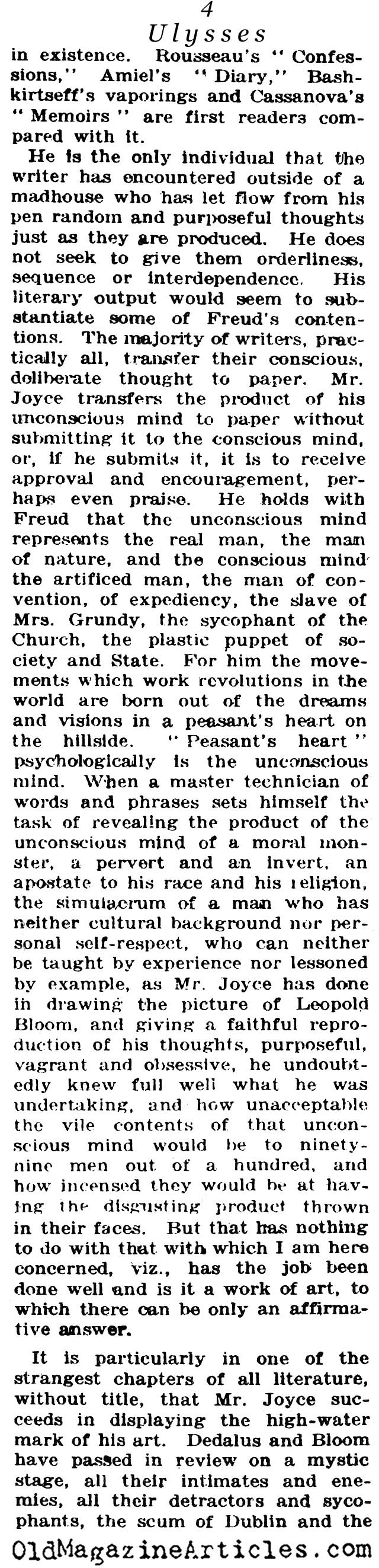 <em>Ulysses</em> by James Joyce (NY Times, 1922)