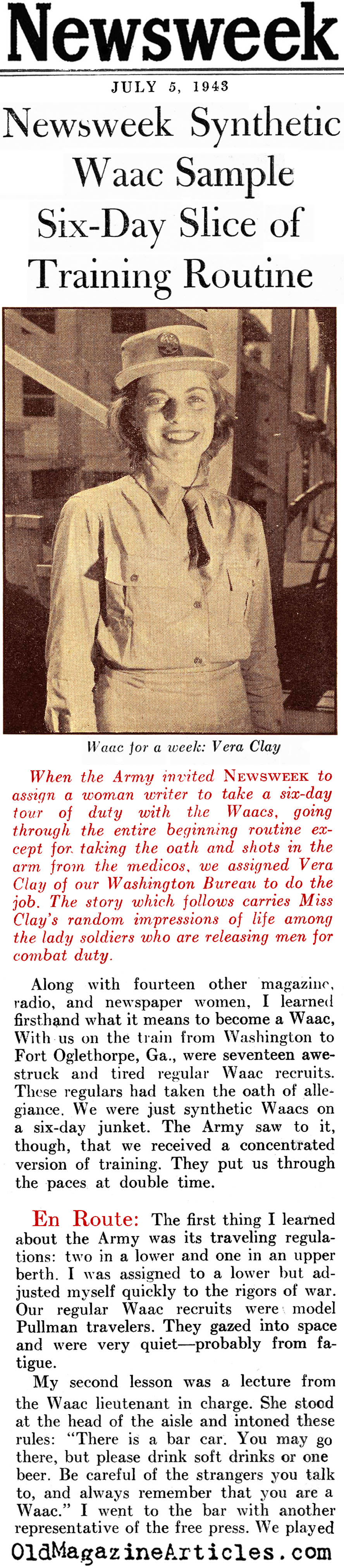 The Reporter was a WAAC (Newsweek Magazine, 1943)