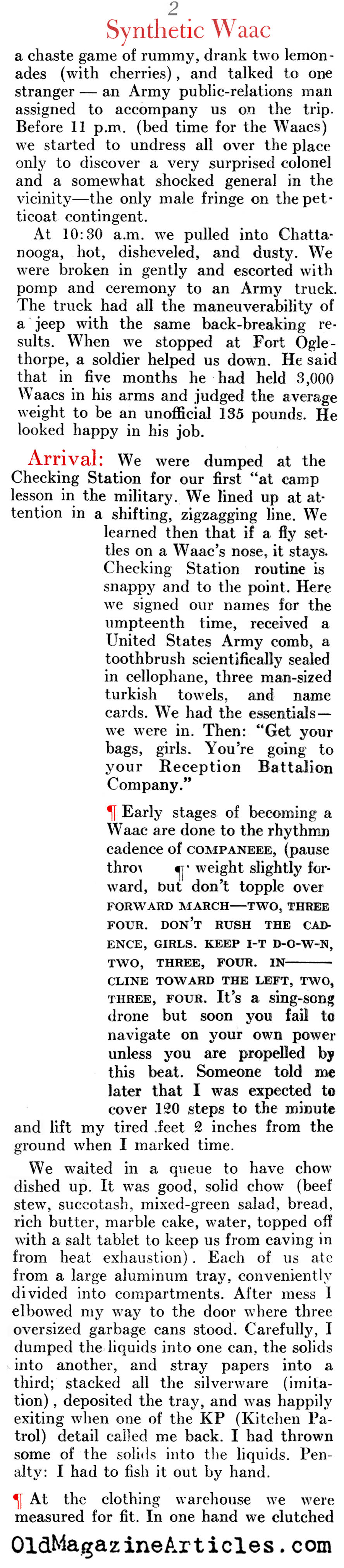 The Reporter was a WAAC (Newsweek Magazine, 1943)