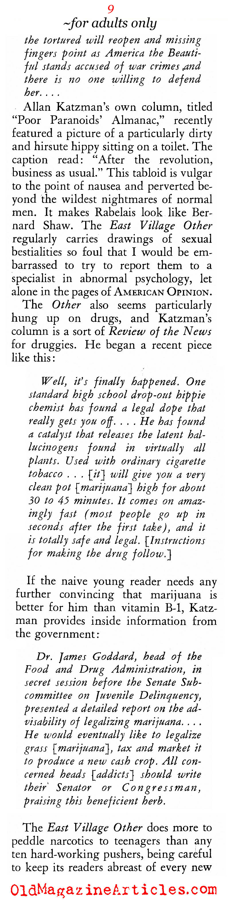 The Underground Newspapers of the Sixties (American Opinion, 1967)