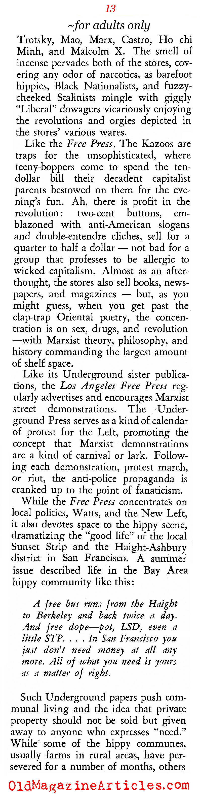 The Underground Newspapers of the Sixties (American Opinion, 1967)