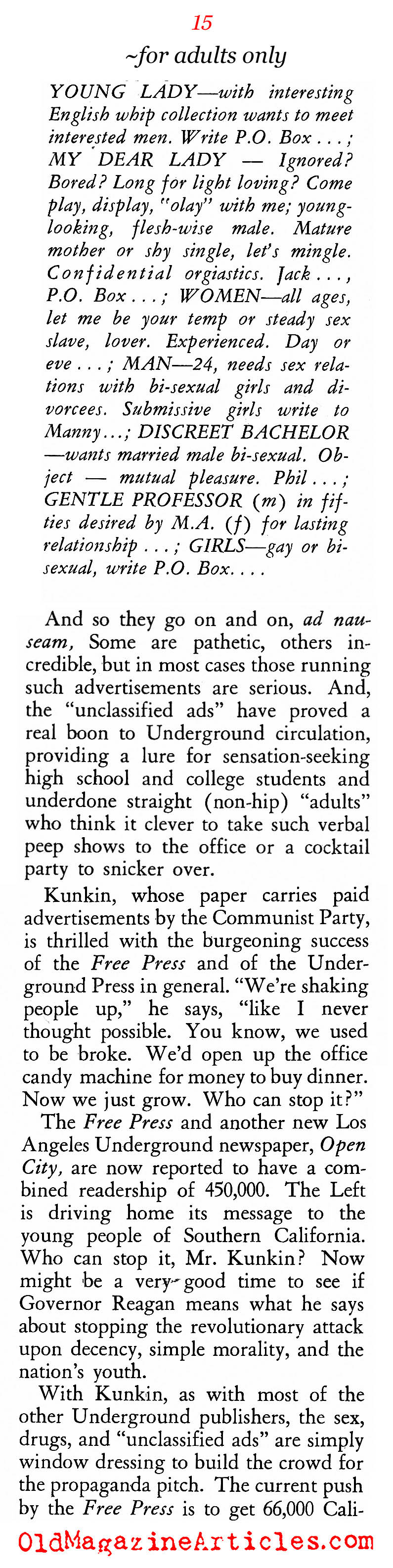 The Underground Newspapers of the Sixties (American Opinion, 1967)