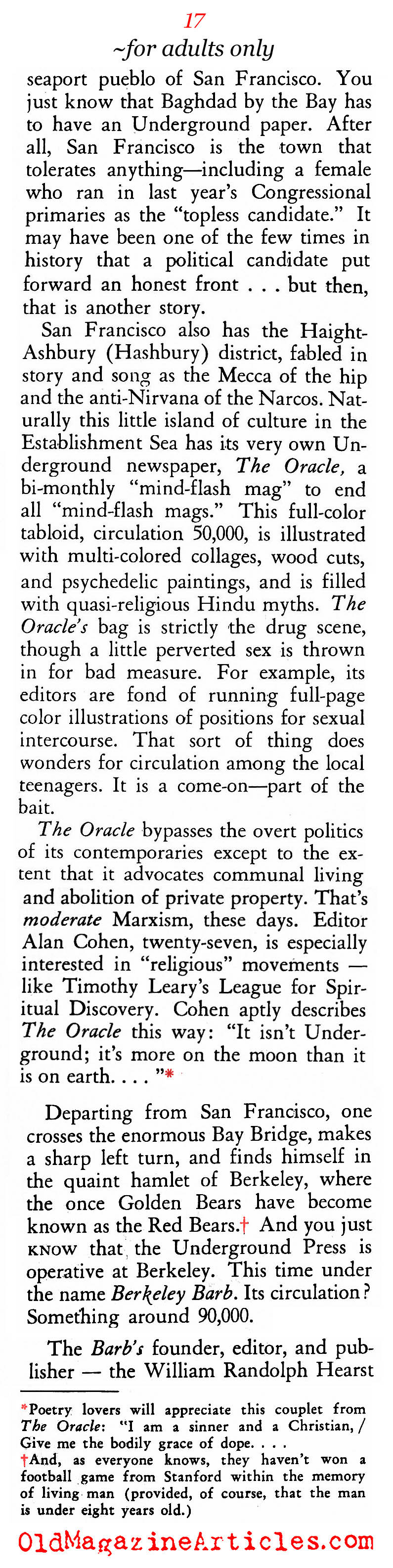 The Underground Newspapers of the Sixties (American Opinion, 1967)