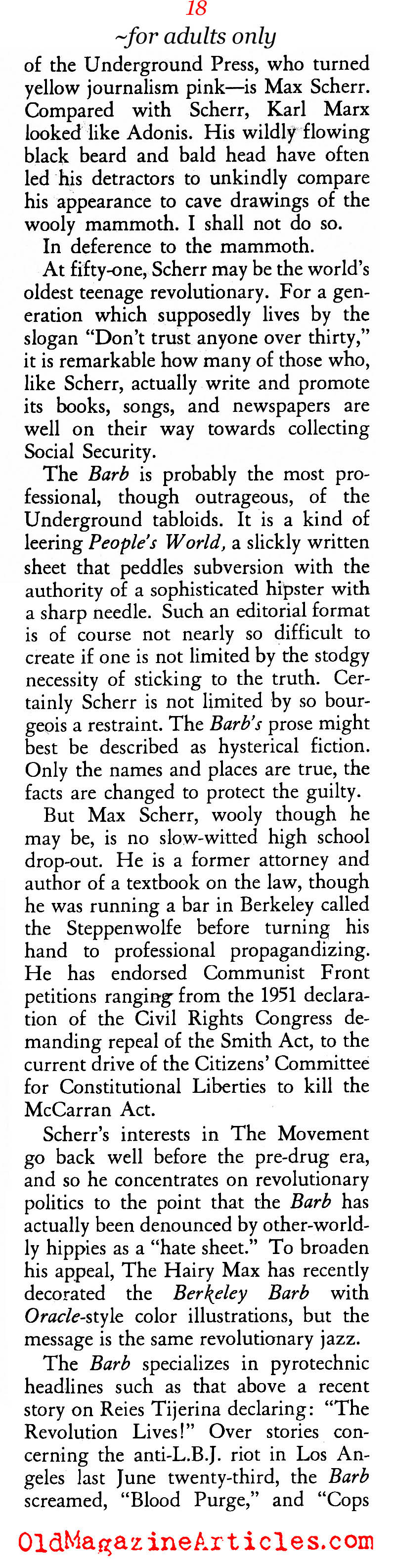 The Underground Newspapers of the Sixties (American Opinion, 1967)