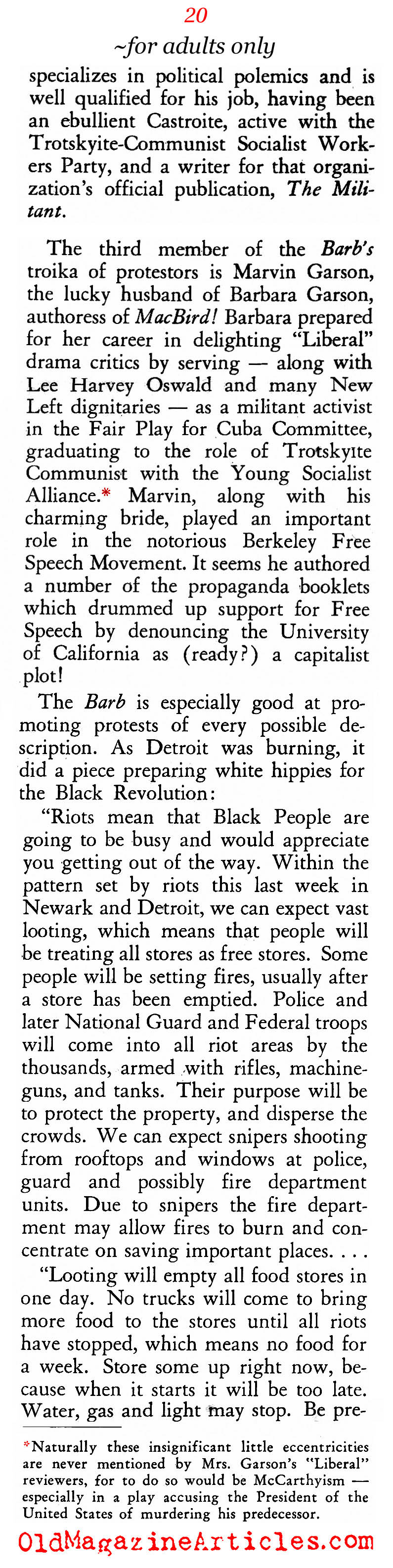 The Underground Newspapers of the Sixties (American Opinion, 1967)