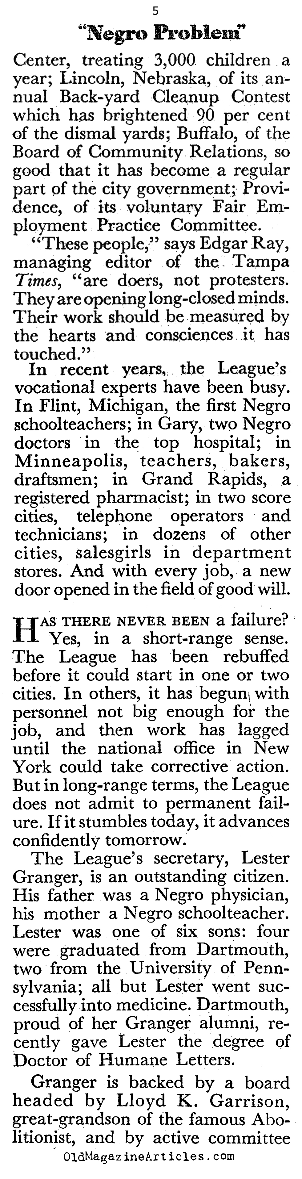 Addressing the ''Negro Problem'' (Coronet Magazine, 1949)