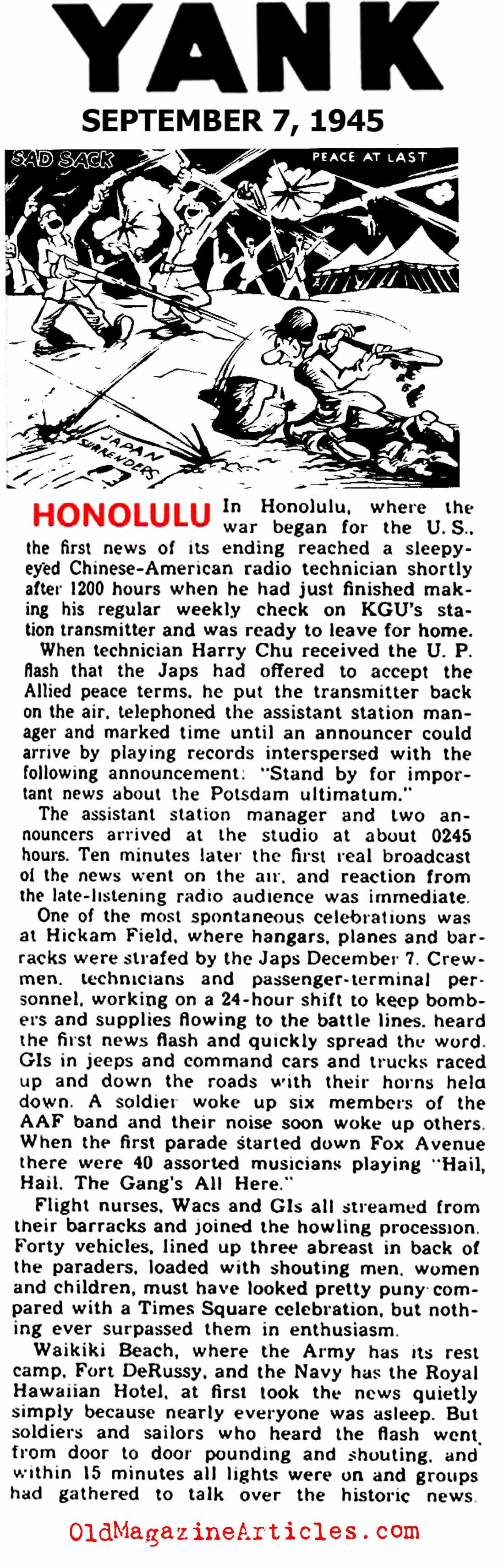 VJ Day in Honolulu (Yank Magazine, 1945)