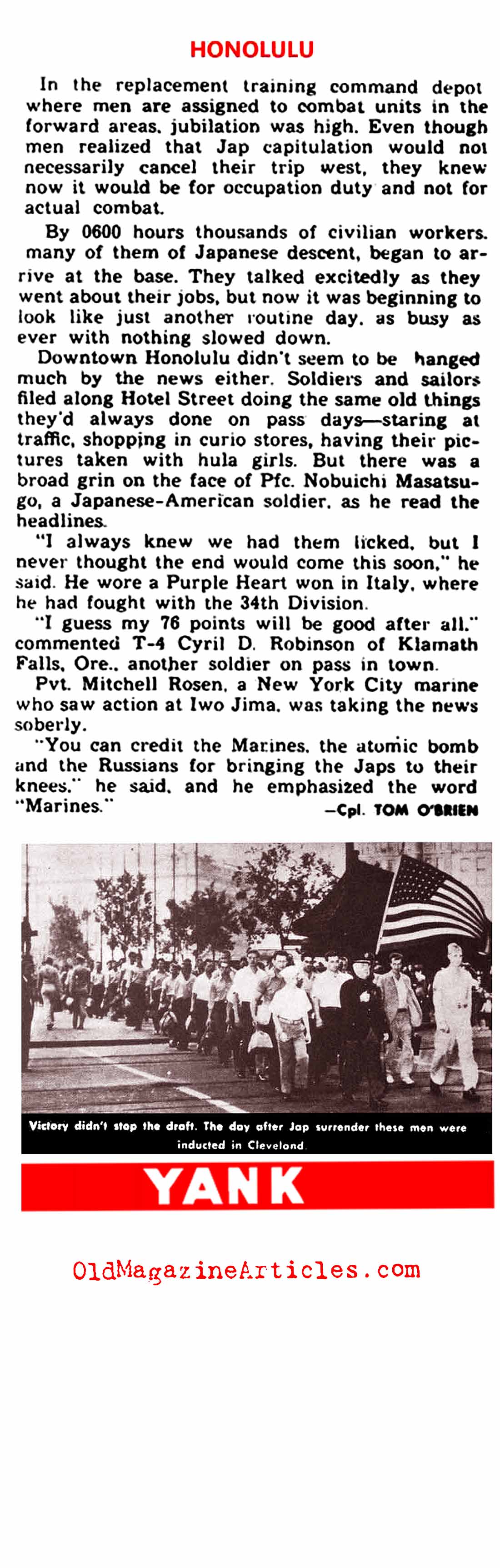 VJ Day in Honolulu (Yank Magazine, 1945)