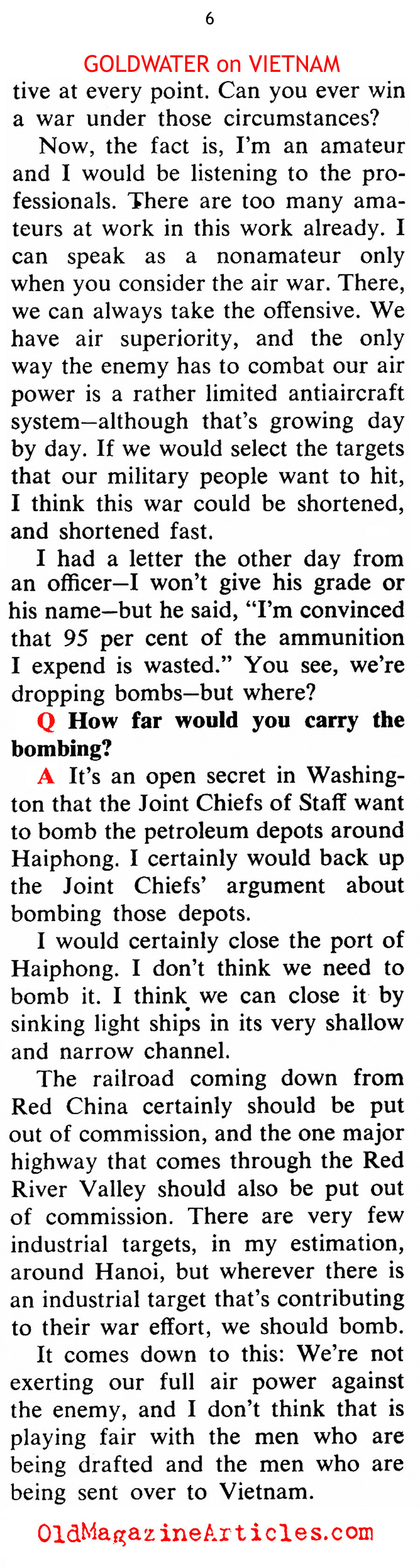 Goldwater on Vietnam (Coronet Magazine, 1966)