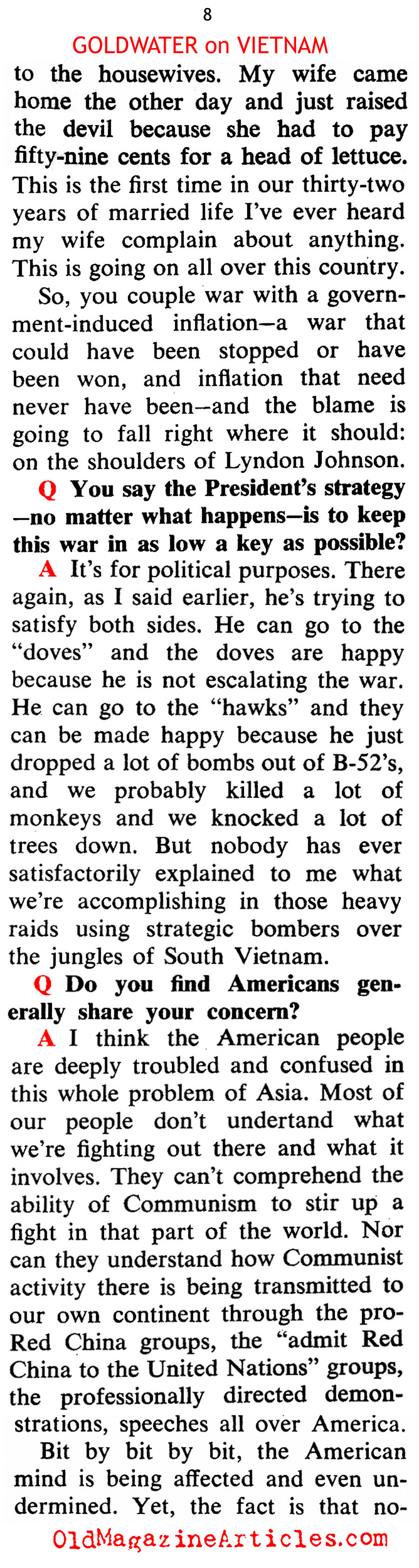 Goldwater on Vietnam (Coronet Magazine, 1966)