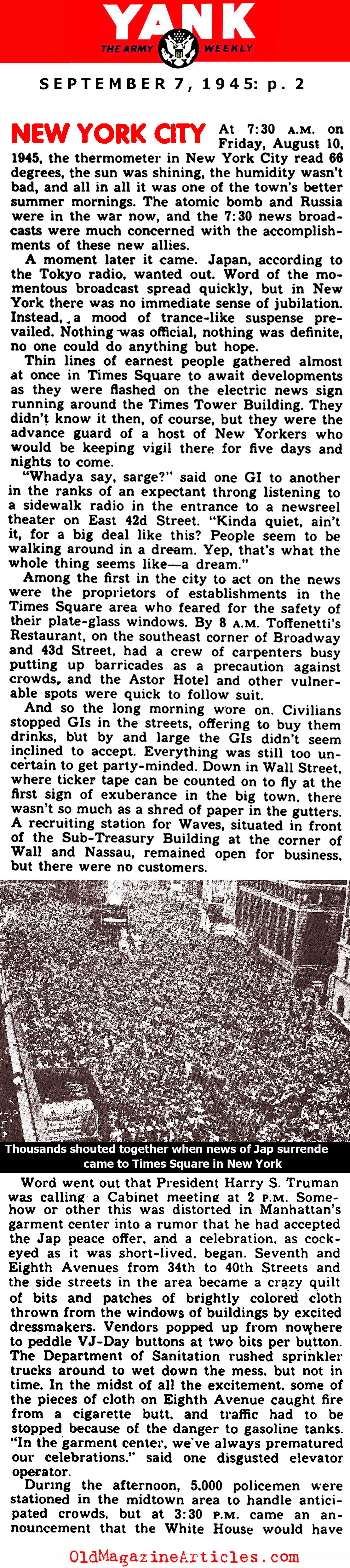 VJ Day in New York City (Yank Magazine, 1945)