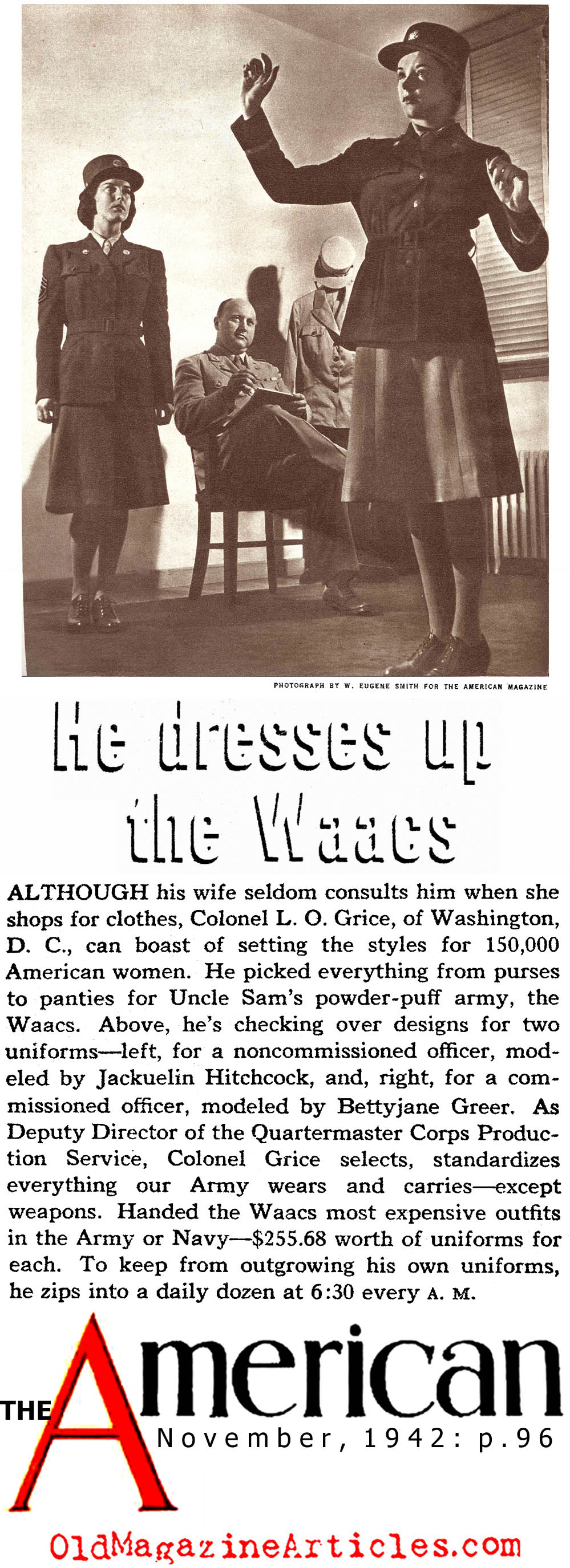 The Man Behind The WAAC Uniforms (The American Magazine, 1942)
