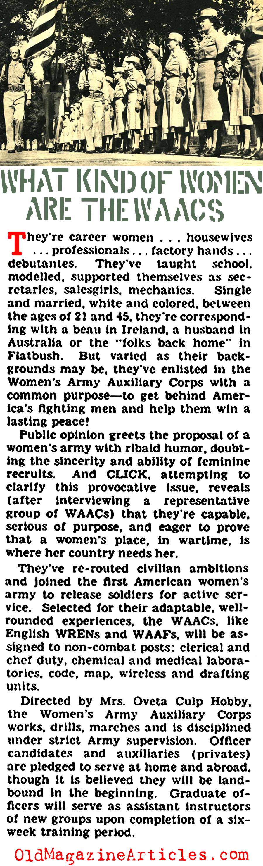 ''What Kind of Women are the WAACs?'' (Click Magazine, 1942)