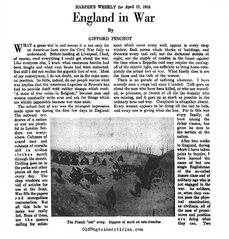 The British Home Front Observed (Harper's Weekly, 1915)