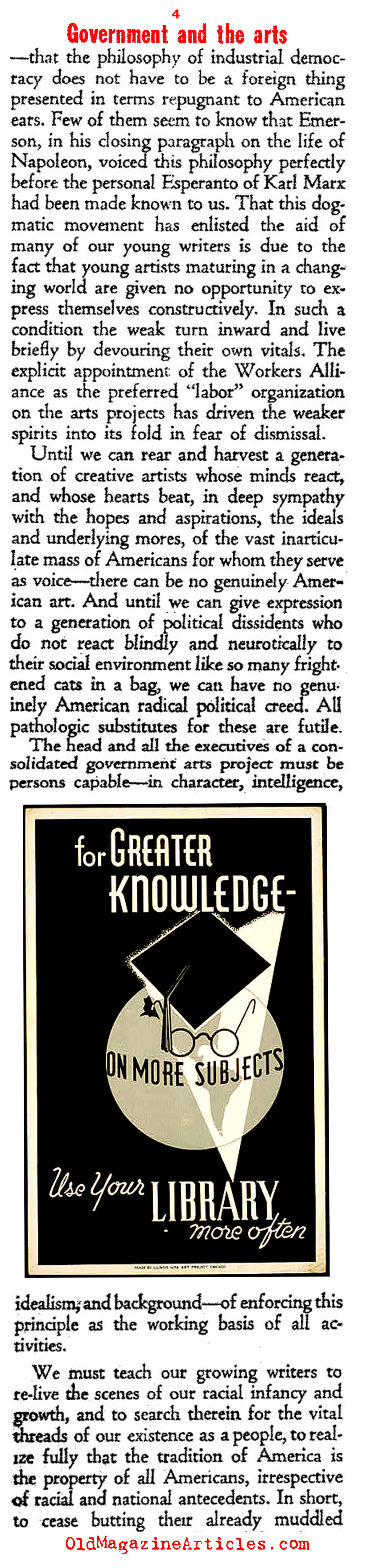 The W.P.A. Arts Projects Closed Due to Communist Tampering (Ken Magazine, 1939)