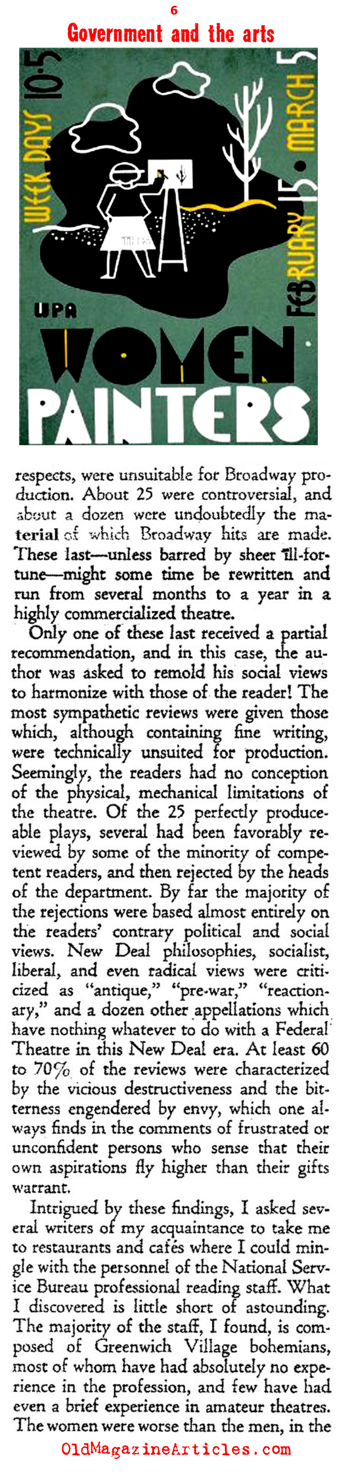 The W.P.A. Arts Projects Closed Due to Communist Tampering (Ken Magazine, 1939)