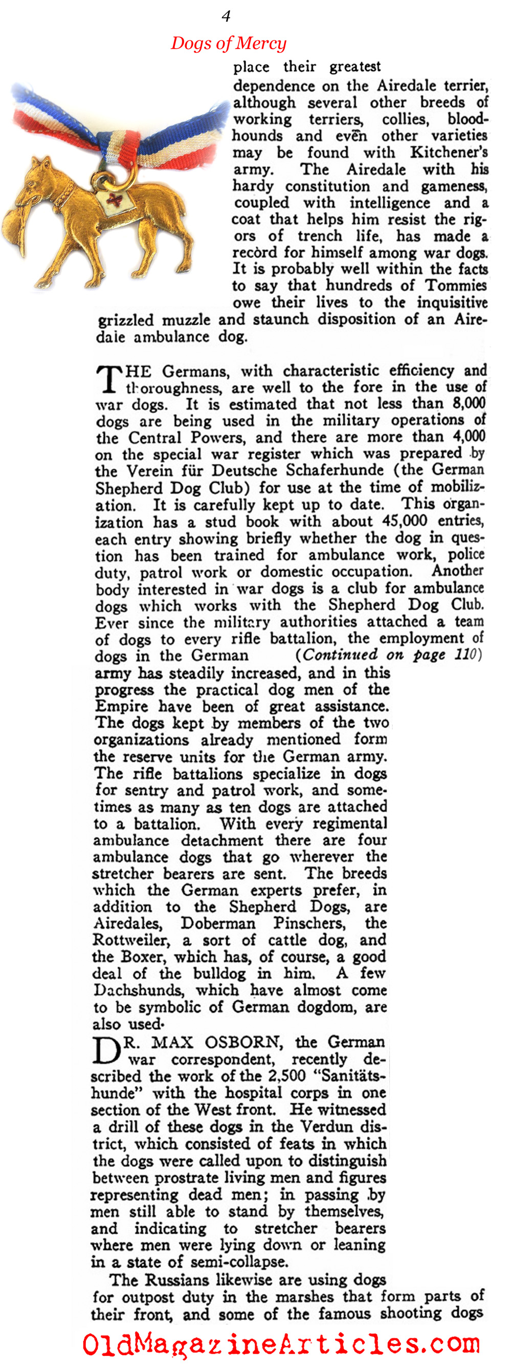 The Red Cross Dogs <BR> (Literary Digest, 1917)