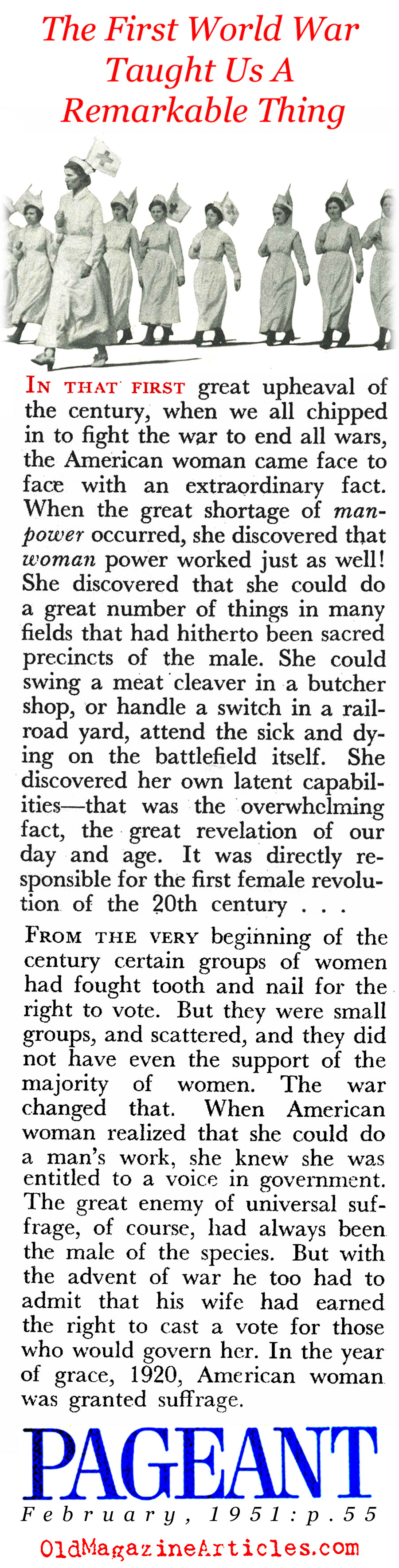 W.W. I and American Women (Pageant Magazine, 1951)