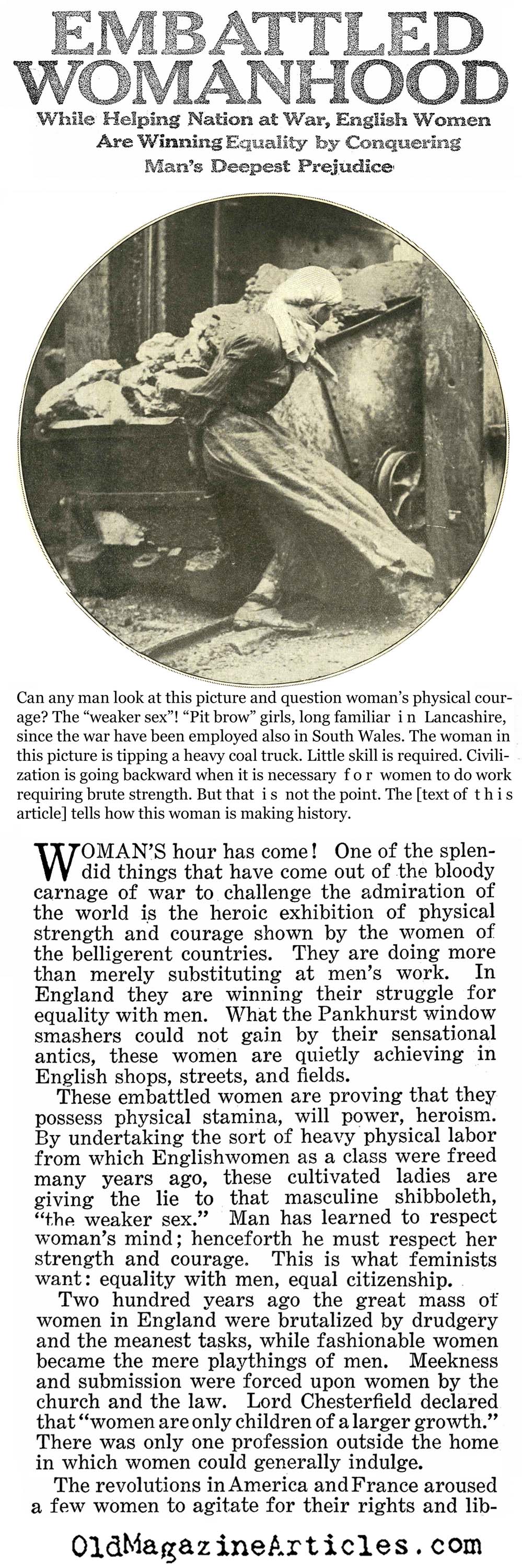 W.W. I and British Women (Collier's Magazine, 1916)